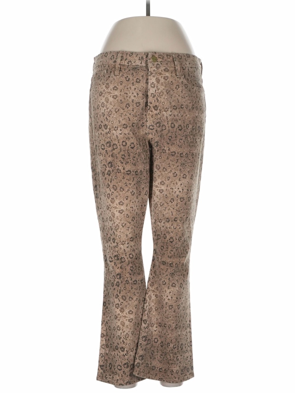 FRAME Denim Le Crop Mini Boot Snake Print Jeans Vanilla Python Size 31
